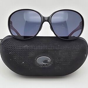 *SOLD* Costa Del Mar Blenny Black on Coral Frame 580P Grey Lens Sunglasses